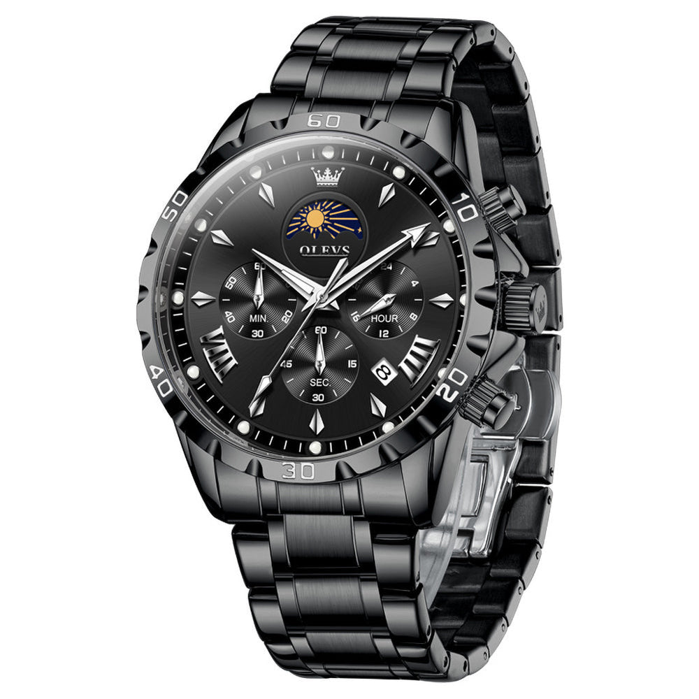 steel quartz chronograph watch view 1 - OLEVS 2949