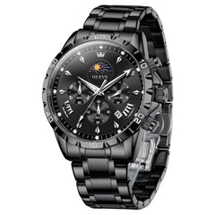 steel quartz chronograph watch view 1 - OLEVS 2949