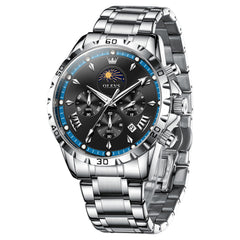 steel quartz chronograph watch view 2 - OLEVS 2949