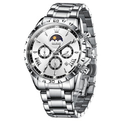 steel quartz chronograph watch view 4 - OLEVS 2949