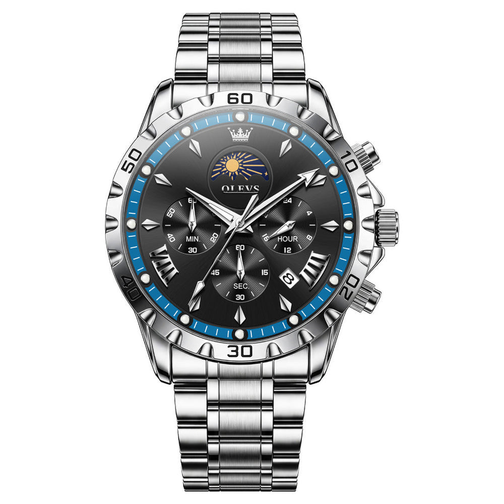 steel quartz chronograph watch view 555 (1) - OLEVS 2949