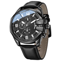 OLEVS 2978 Oversized 50mm Chronograph Quartz Watch for Men - All Black Watch | Olevs Watch Store