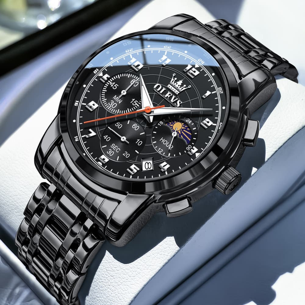 OLEVS 2983 Youthful Chronograph Quartz Watch for Men - Two Tone Blue Watch | Olevs Watch Store
