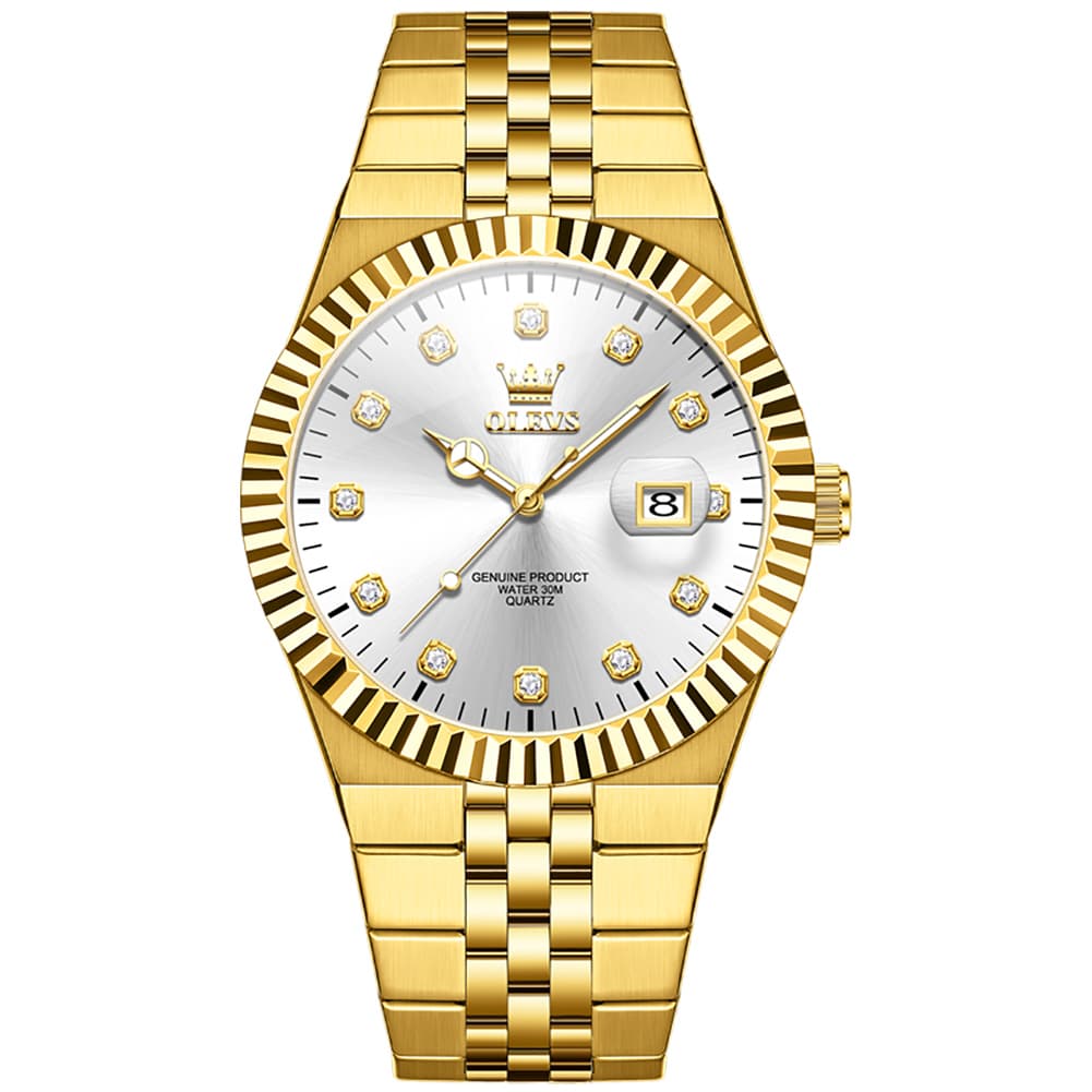 OLEVS 2989 Steel Luminous Dress Watch for Men - Gold Silver Watch | Olevs Watch Store