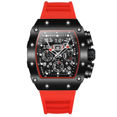 OLEVS 3608 Tonneau Sports Quartz Watch for Men - Armor Red Watch | Olevs Watch Store
