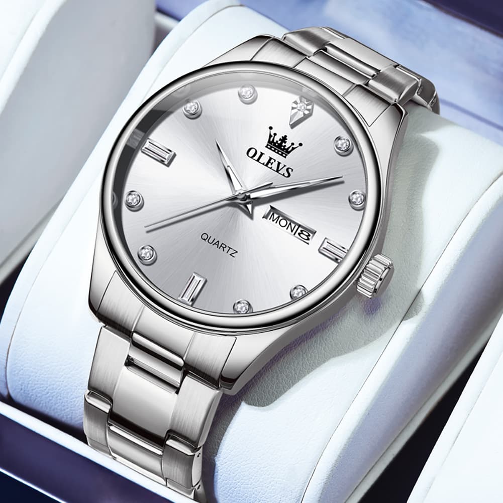 OLEVS 3621 Minimalist Diamond Quartz Watch for Men - All Gold Watch | Olevs Watch Store