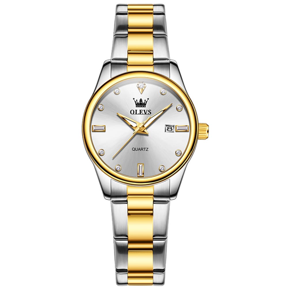 OLEVS 3621NS Minimalist Diamond Quartz Steel Watch for Women - All Gold Watch | Olevs Watch Store