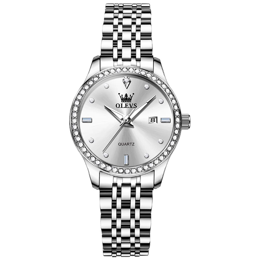 OLEVS 3625 Diamond Bezel Quartz Steel Watch for Women - All Gold Watch | Olevs Watch Store