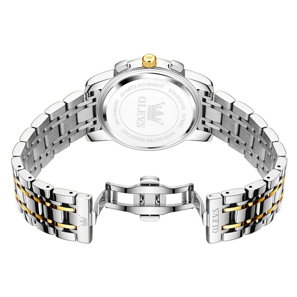 OLEVS 3628 Multifunction Moon Phase Quartz Watch for Men - All Gold Watch | Olevs Watch Store
