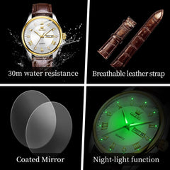 OLEVS 3649 Ultra-thin Classic Quartz Watch for Men - Two Tone White Watch | Olevs Watch Store