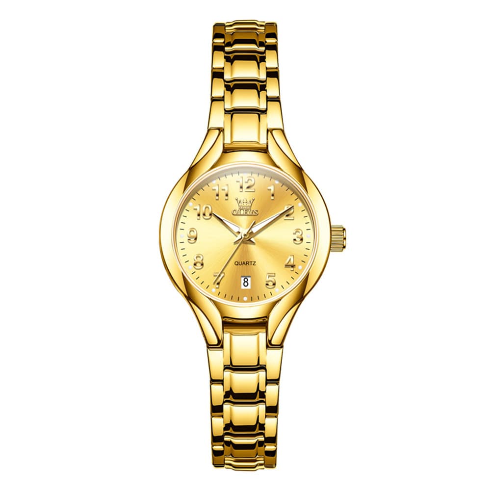 OLEVS 3650 Classic Gold Quartz Watch for Men & Women (His & Hers) - Women Gold Gold Watch | Olevs Watch Store