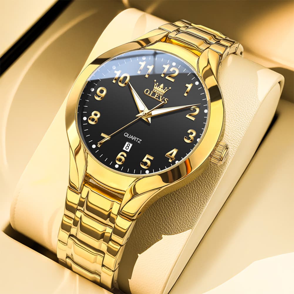 OLEVS 3650 Classic Gold Quartz Watch for Men & Women (His & Hers) - Women Silver White Watch | Olevs Watch Store