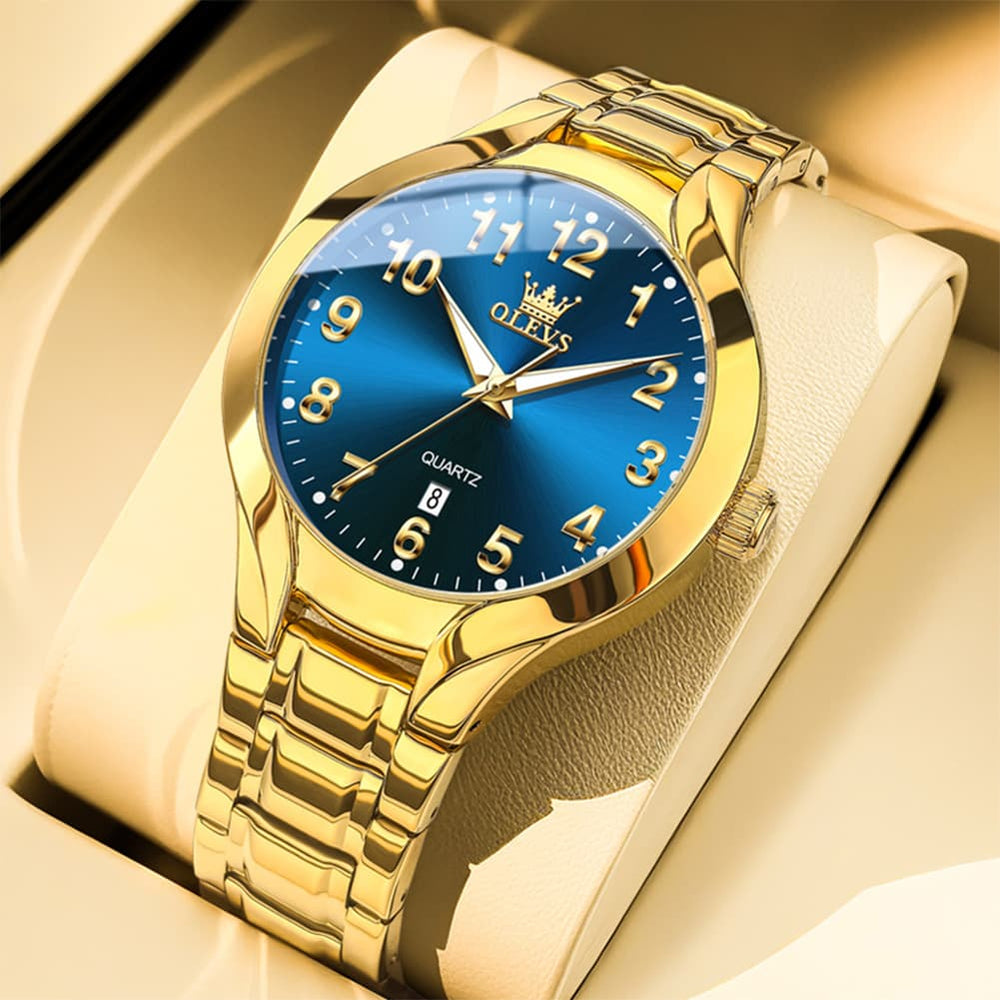 OLEVS 3650 Classic Gold Quartz Watch for Men & Women (His & Hers) - Women Silver White Watch | Olevs Watch Store