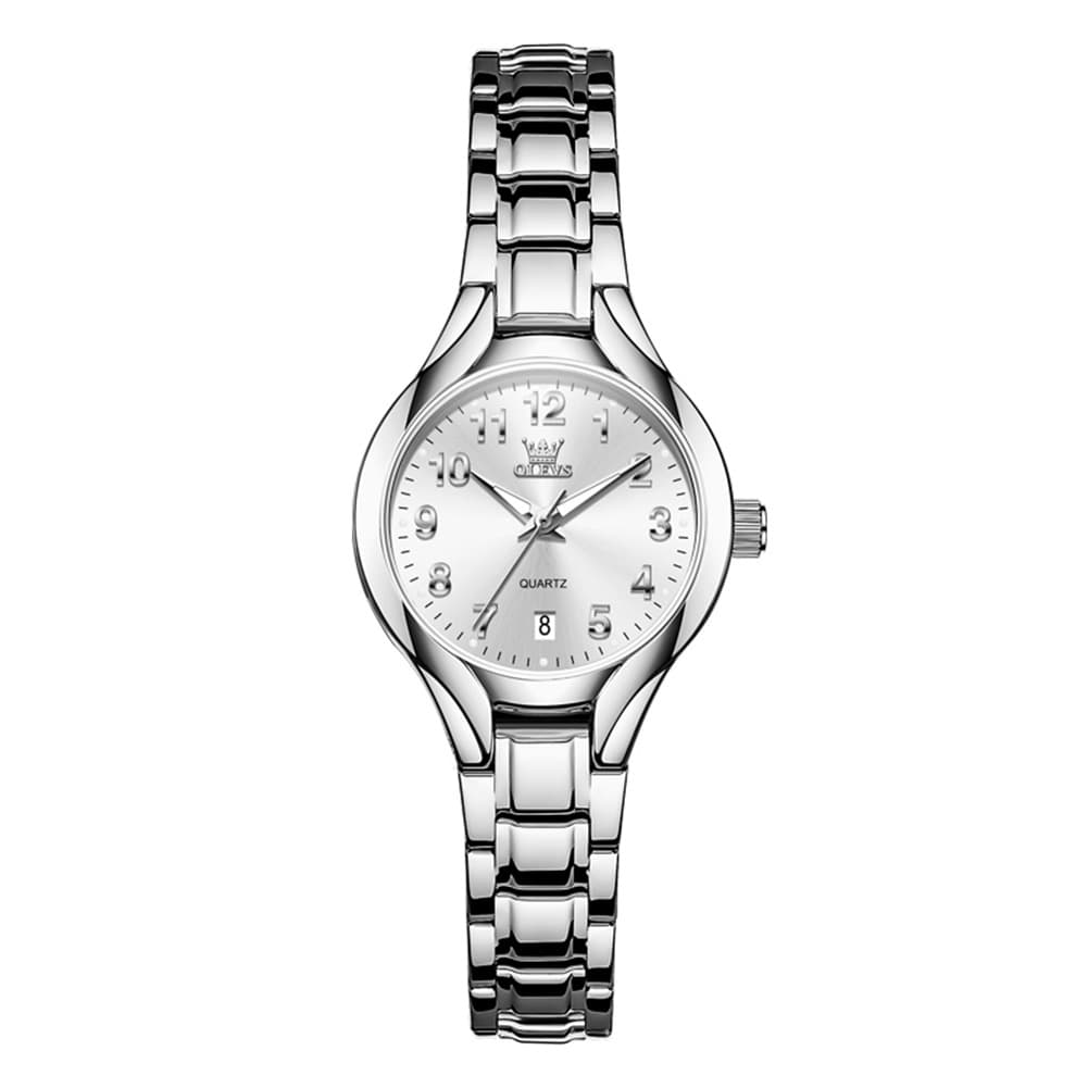 OLEVS 3650 Classic Gold Quartz Watch for Men & Women (His & Hers) - Women Silver White Watch | Olevs Watch Store
