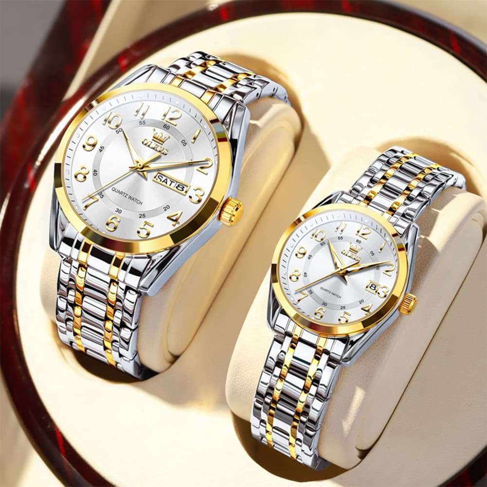 OLEVS 3666 Quartz Luminous Matching Watches For Couples