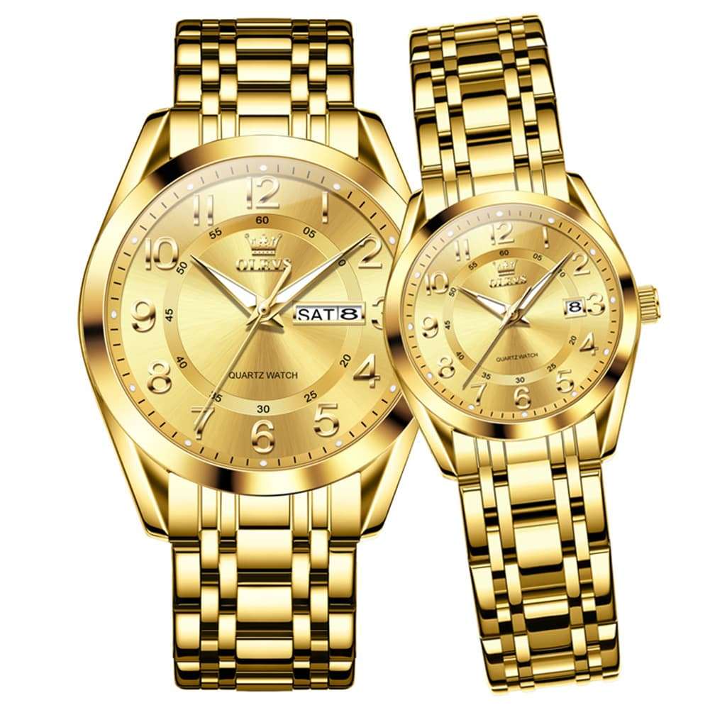 OLEVS 3666 Quartz Luminous Matching Watches For Couples