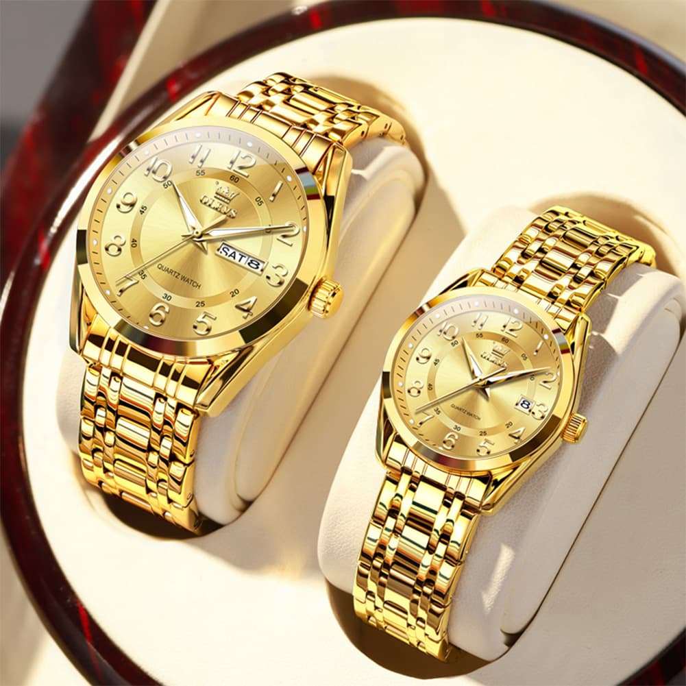 OLEVS 3666 Quartz Luminous Matching Watches For Couples