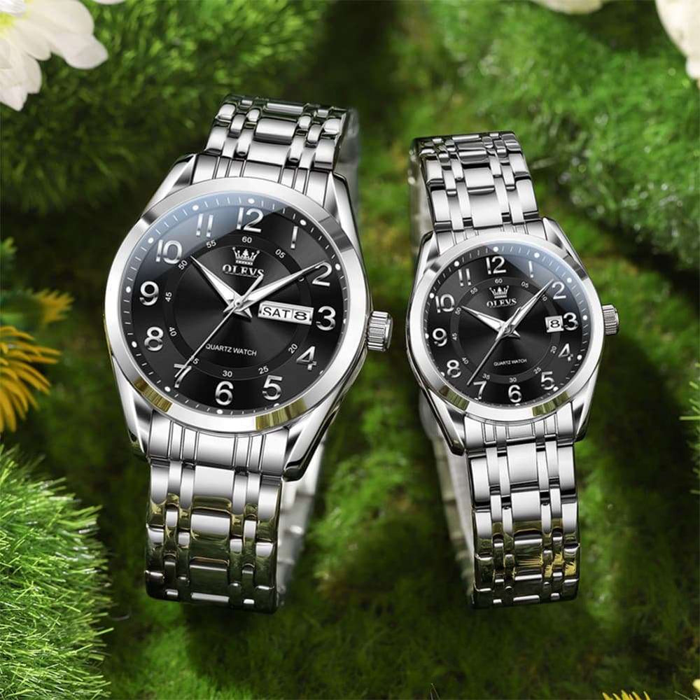 OLEVS 3666 Quartz Luminous Matching Watches For Couples