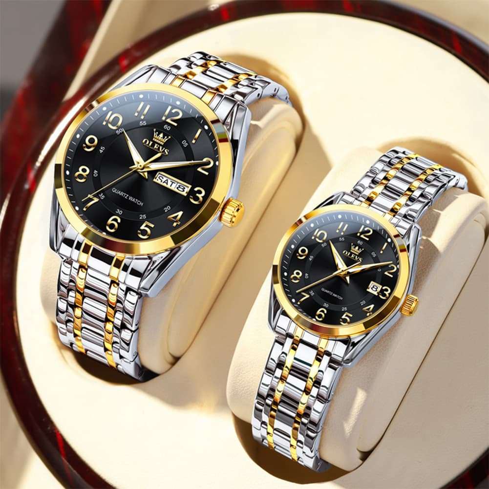 OLEVS 3666 Quartz Luminous Matching Watches For Couples