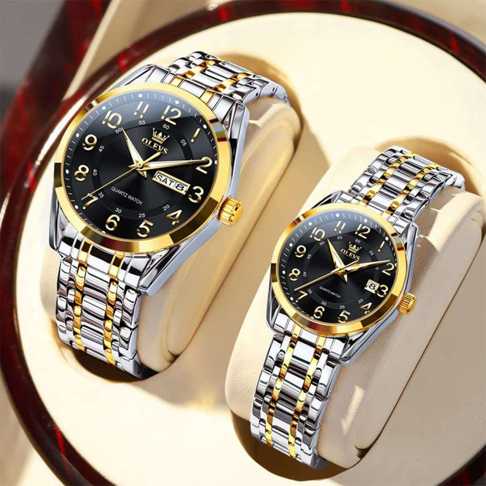 OLEVS 3666 Quartz Luminous Matching Watches For Couples