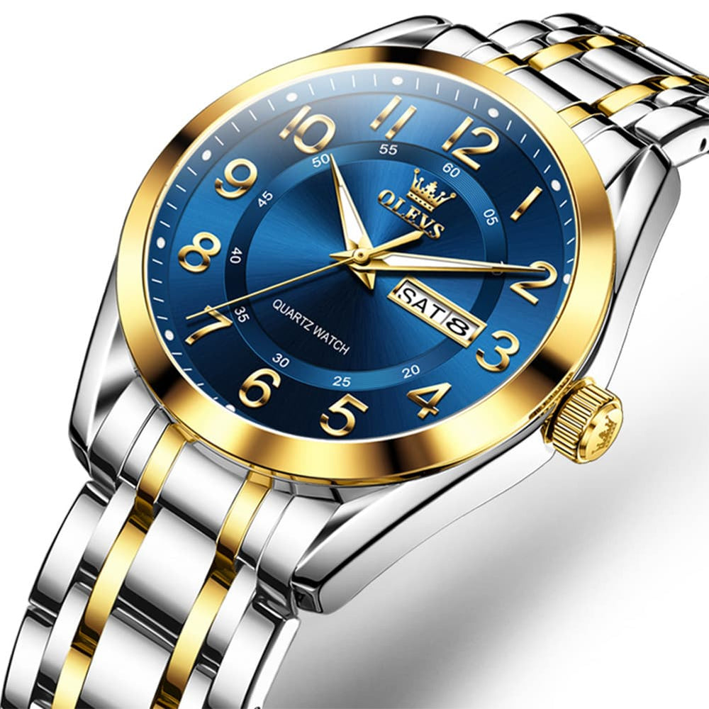 OLEVS 3666 Quartz Luminous Stainless Steel Watch For Men - All Gold Watch | Olevs Watch Store