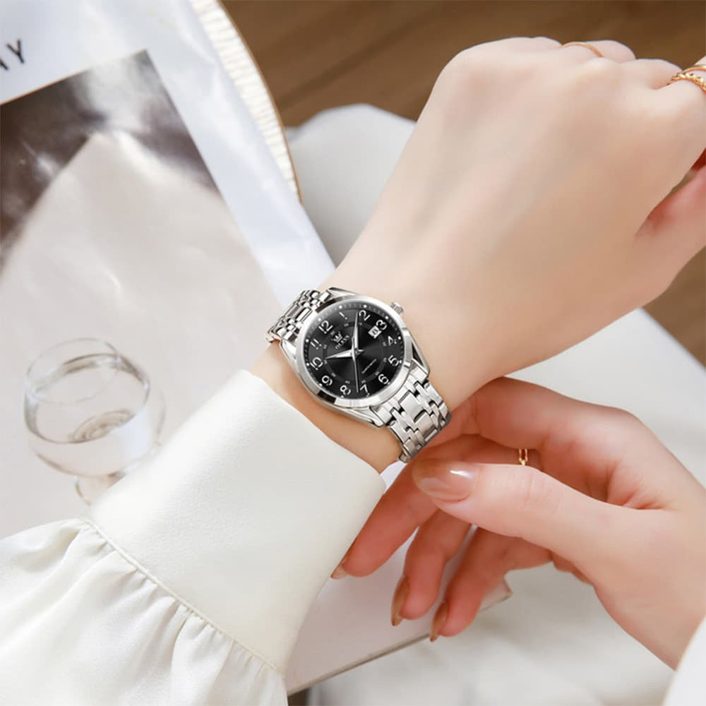 OLEVS 3666 Quartz Luminous Stainless Steel Watch For Women - All Gold Watch | Olevs Watch Store