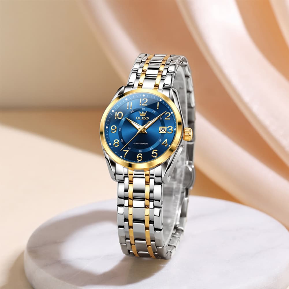 OLEVS 3666 Quartz Luminous Stainless Steel Watch For Women - All Gold Watch | Olevs Watch Store