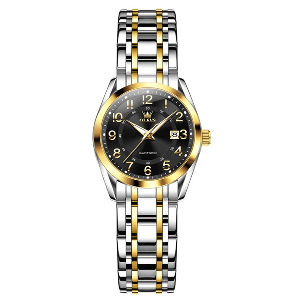 OLEVS 3666 Quartz Luminous Stainless Steel Watch For Women - All Gold Watch | Olevs Watch Store