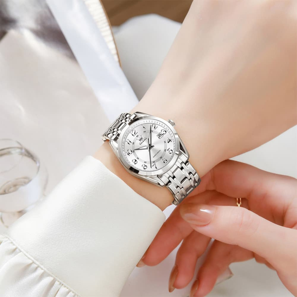 OLEVS 3666 Quartz Luminous Stainless Steel Watch For Women - All Gold Watch | Olevs Watch Store