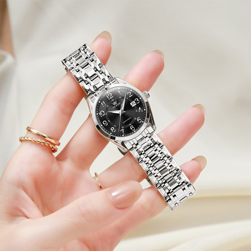 OLEVS 3666 Quartz Luminous Stainless Steel Watch For Women - All Gold Watch | Olevs Watch Store