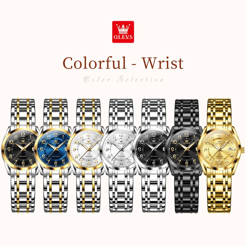 OLEVS 3666 Quartz Luminous Stainless Steel Watch For Women - All Gold Watch | Olevs Watch Store