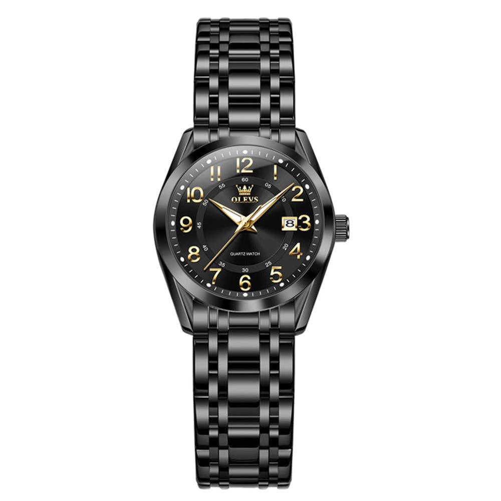 OLEVS 3666 Quartz Luminous Stainless Steel Watch For Women - All Gold Watch | Olevs Watch Store