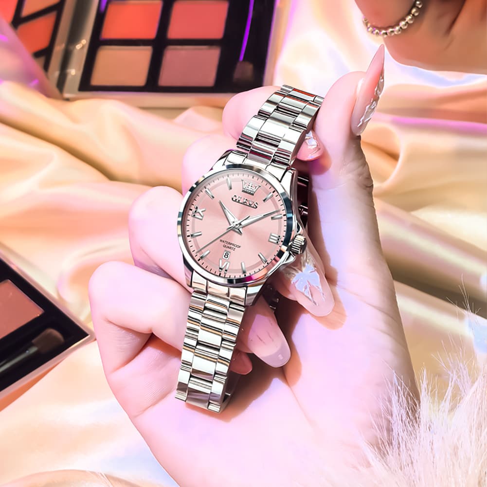 OLEVS 3668 Quartz Pastel Stainless Steel Watch For Women - Lavender Purple Watch | Olevs Watch Store