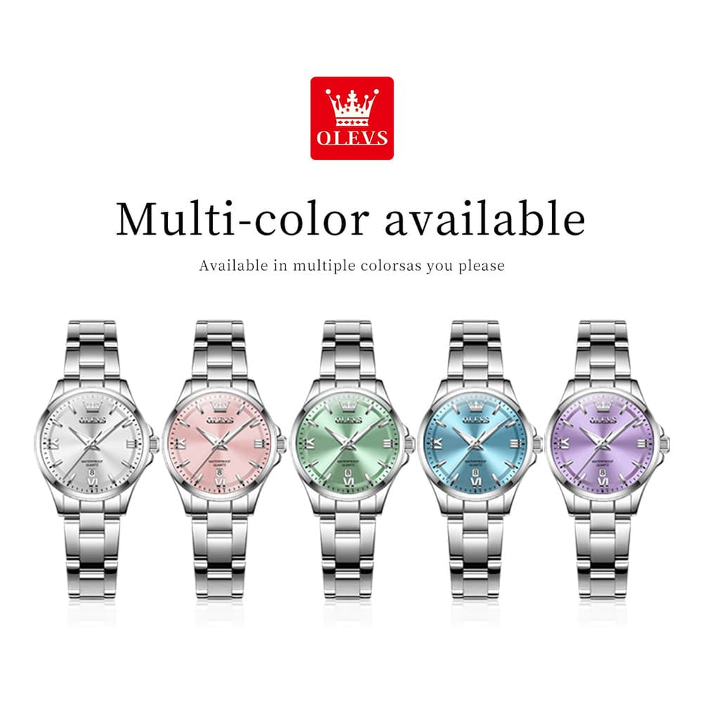 OLEVS 3668 Quartz Pastel Stainless Steel Watch For Women - Lavender Purple Watch | Olevs Watch Store