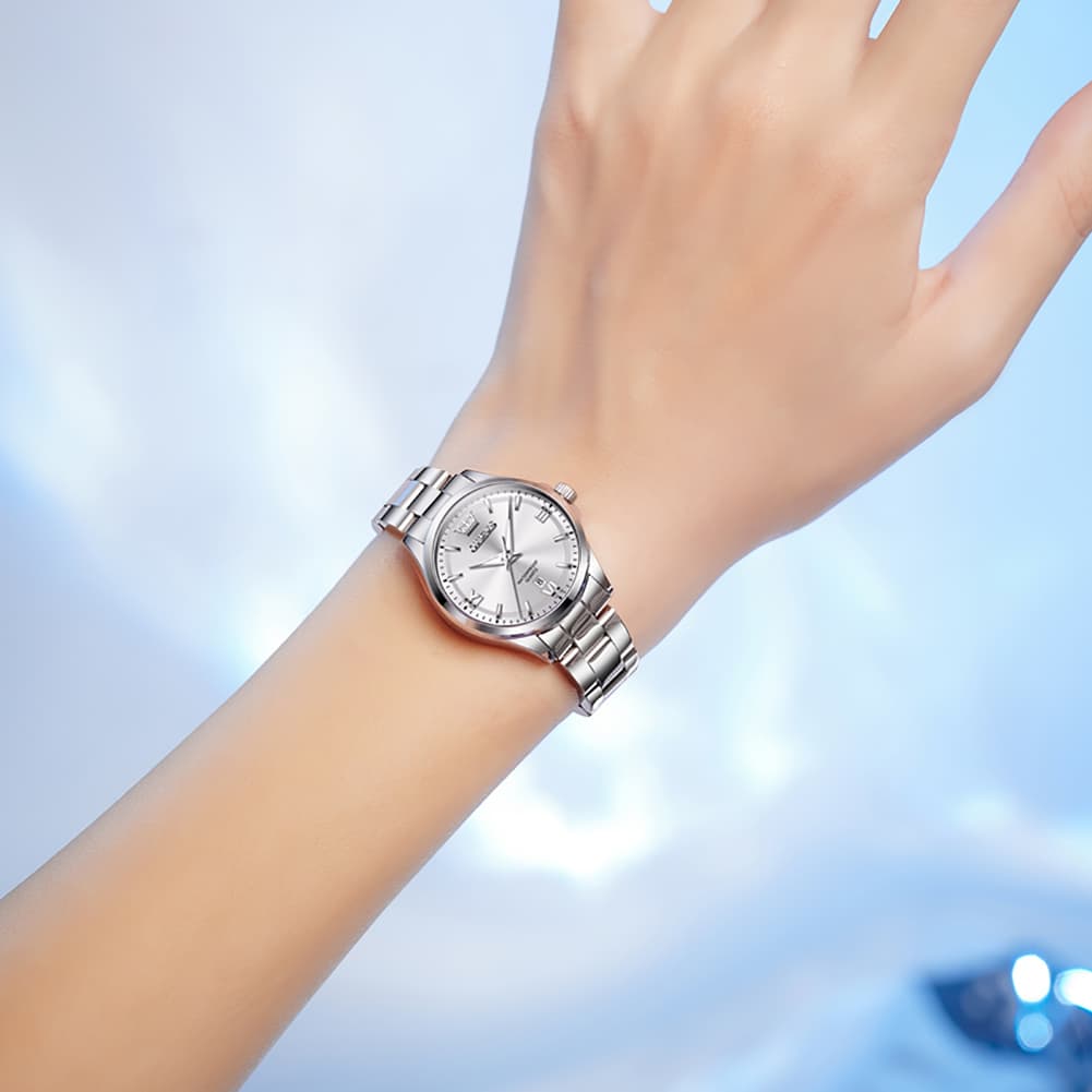 OLEVS 3668 Quartz Pastel Stainless Steel Watch For Women - Lavender Purple Watch | Olevs Watch Store