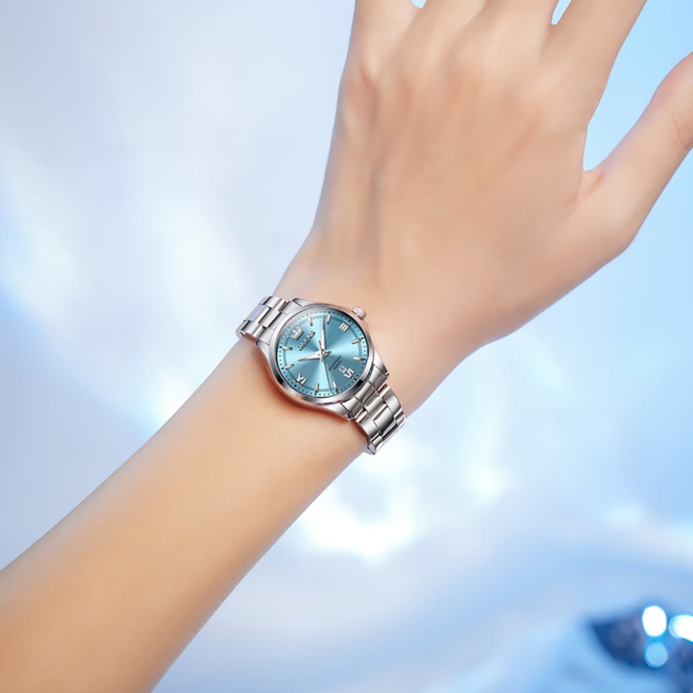 OLEVS 3668 Quartz Pastel Stainless Steel Watch For Women - Lavender Purple Watch | Olevs Watch Store