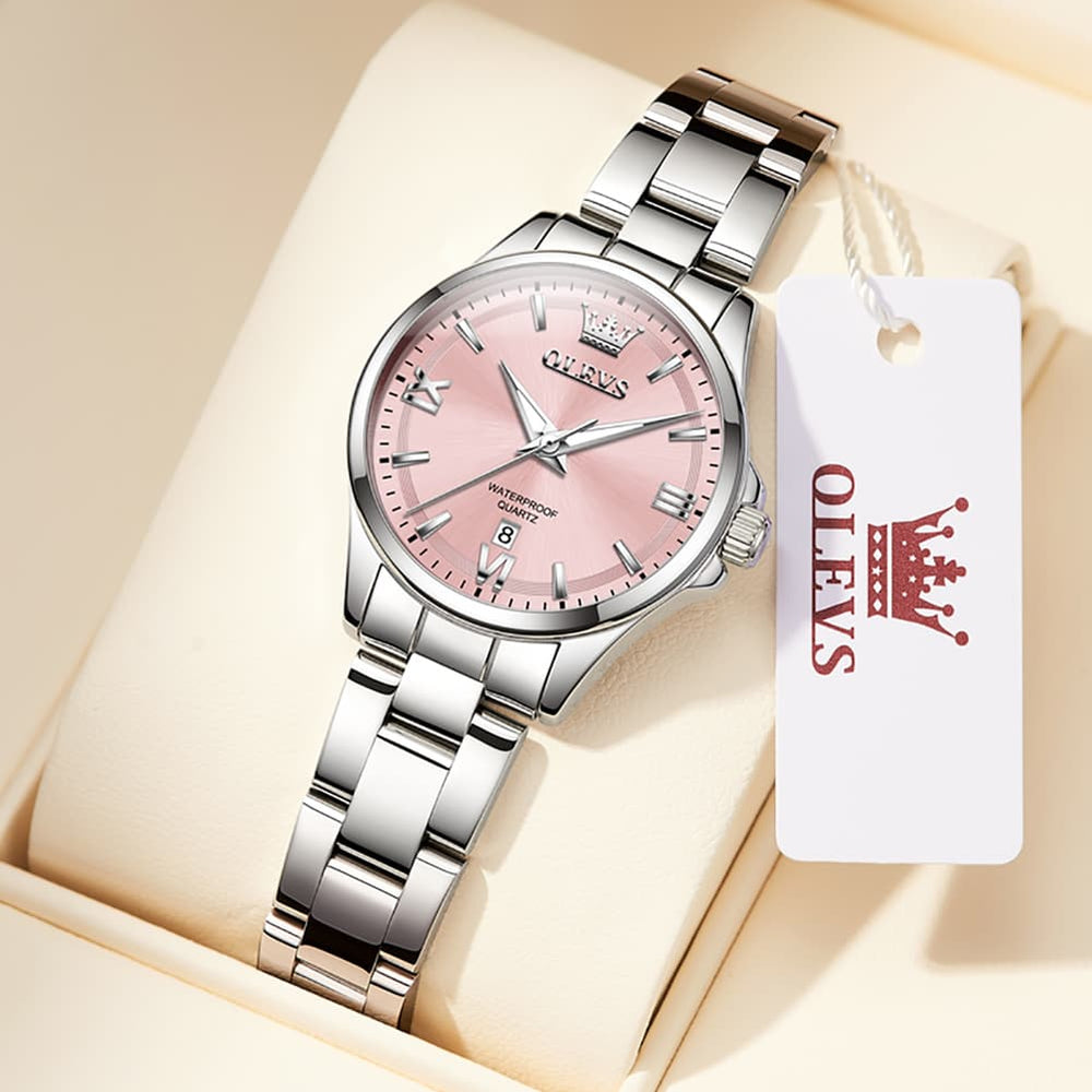 OLEVS 3668 Quartz Pastel Stainless Steel Watch For Women - Lavender Purple Watch | Olevs Watch Store