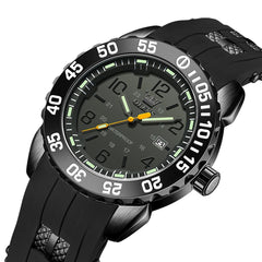 OLEVS 3688 Sport Silicone Quartz Luminous Mens Watch - All Black Watch | Olevs Watch Store