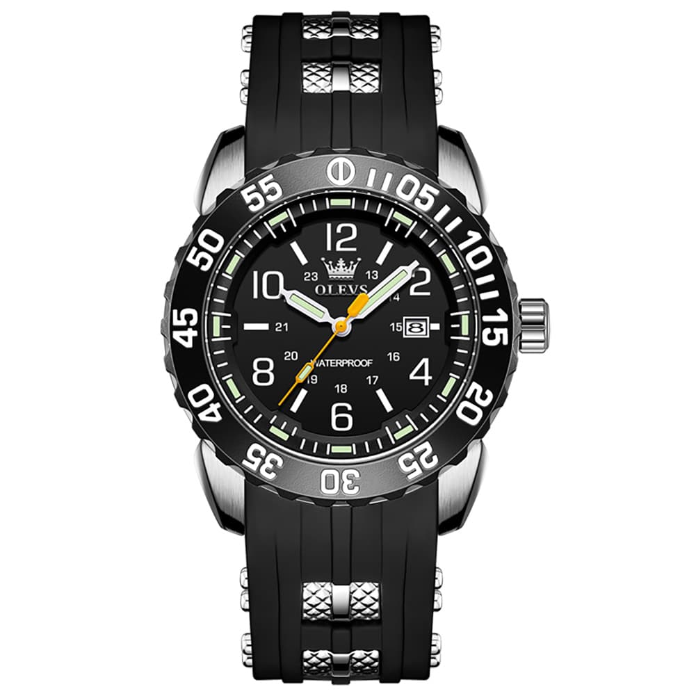 OLEVS 3688 Sport Silicone Quartz Luminous Mens Watch - All Blue Watch | Olevs Watch Store