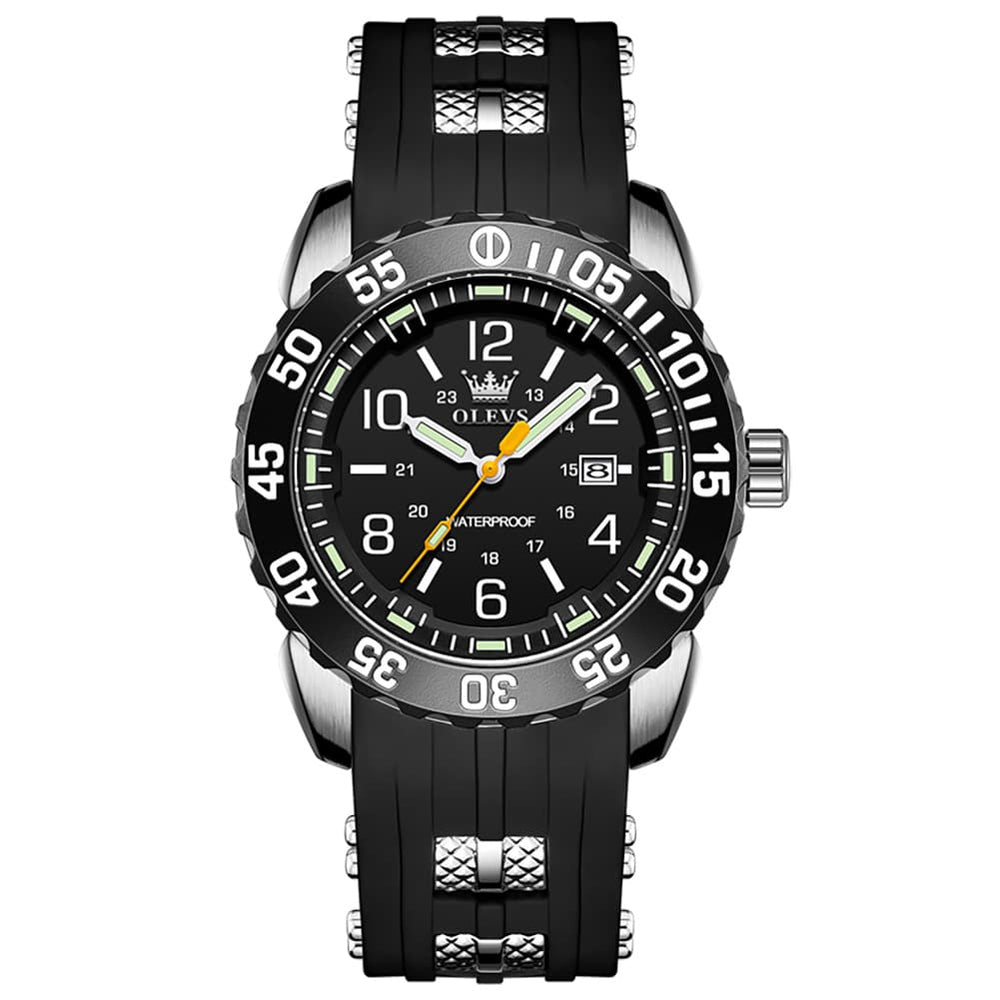 OLEVS 3688 Sport Silicone Quartz Luminous Mens Watch - All Blue Watch | Olevs Watch Store