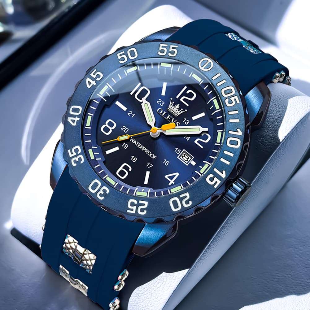 OLEVS 3688 Sport Silicone Quartz Luminous Mens Watch