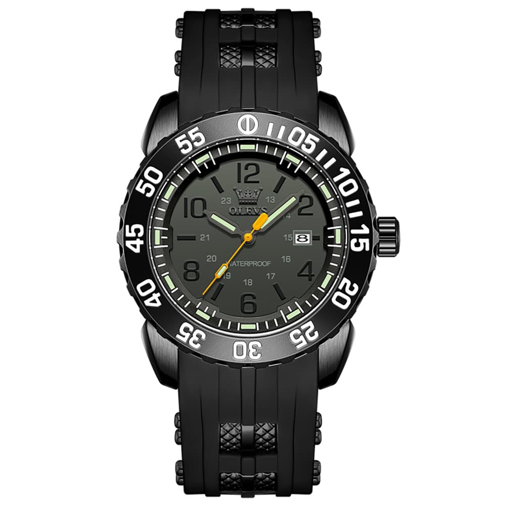 OLEVS 3688 Sport Silicone Quartz Luminous Mens Watch - All Blue Watch | Olevs Watch Store