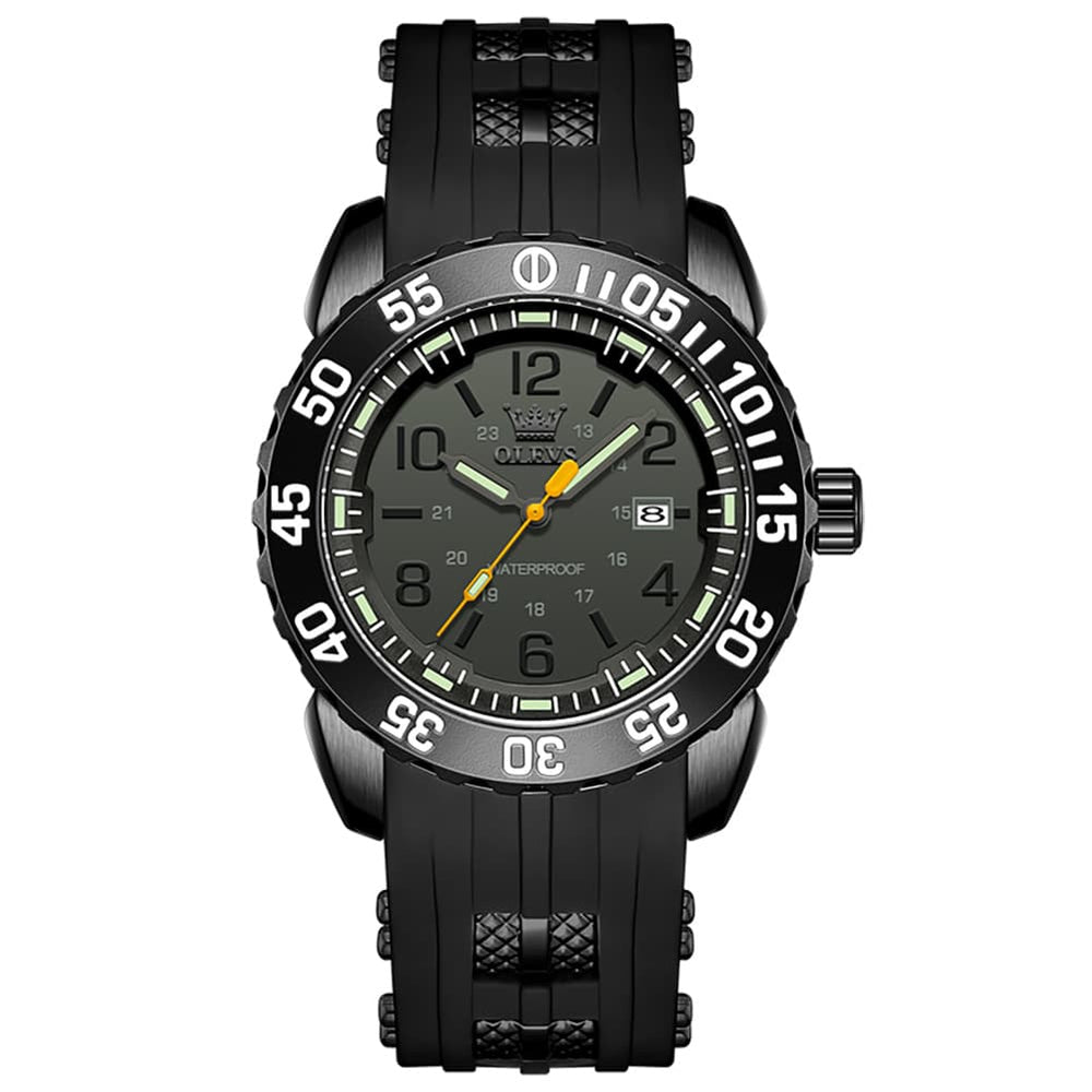 OLEVS 3688 Sport Silicone Quartz Luminous Mens Watch - All Blue Watch | Olevs Watch Store