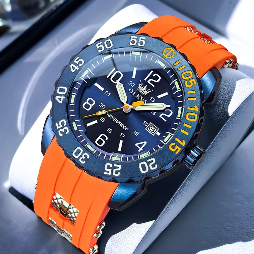 OLEVS 3688 Sport Silicone Quartz Luminous Mens Watch