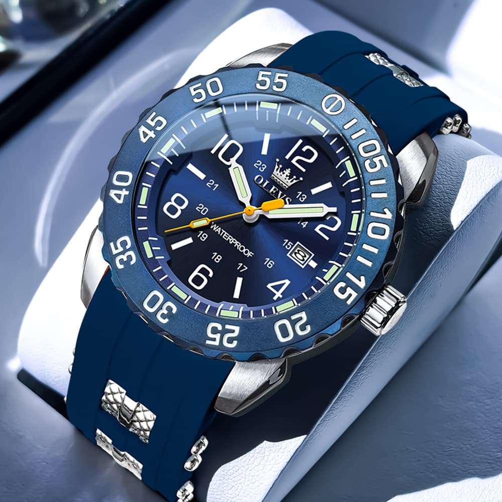 OLEVS 3688 Sport Silicone Quartz Luminous Mens Watch