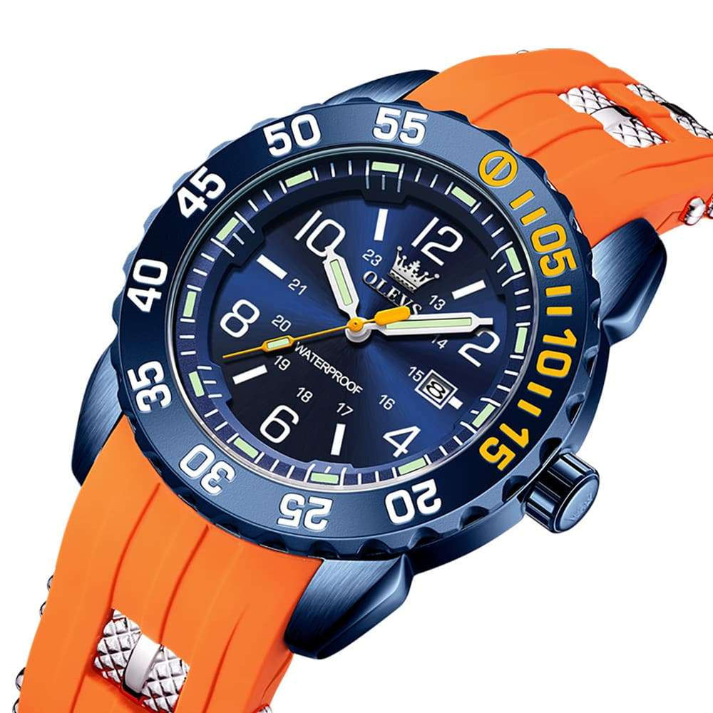 OLEVS 3688 Sport Silicone Quartz Luminous Mens Watch