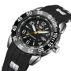 OLEVS 3688 Sport Silicone Quartz Luminous Mens Watch - Solid Black Watch | Olevs Watch Store