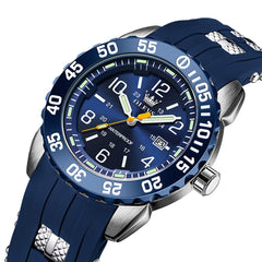 OLEVS 3688 Sport Silicone Quartz Luminous Mens Watch - Solid Blue Watch | Olevs Watch Store