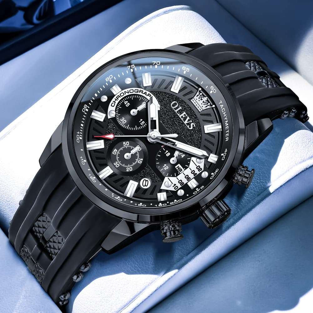 OLEVS 3690 Chronograph Silicone Mens Watch Multifunctional