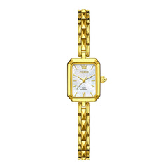 OLEVS 3691 Petite Rectangle Quartz Womens Watch Stainless Steel - All Gold White Watch | Olevs Watch Store
